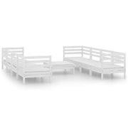 Set di mobili da giardino mobili da esterno 9 pezzi bianco legno di pino massiccio 02_0018173