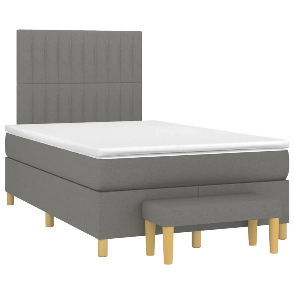 Giroletto a Molle con Materasso Grigio Scuro 120x200 cm Tessuto cod mxl 57712