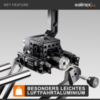 Camera rig modulare Mutabilis per setup fotografia professionale - in alluminio aeronautico - incl. spallacci, maniglia superiore, base e accessori - cage per corpo macchina