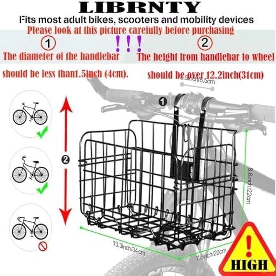 Borsa da bicicletta anteriore con cassetta da spesa in alluminio rimovibile
