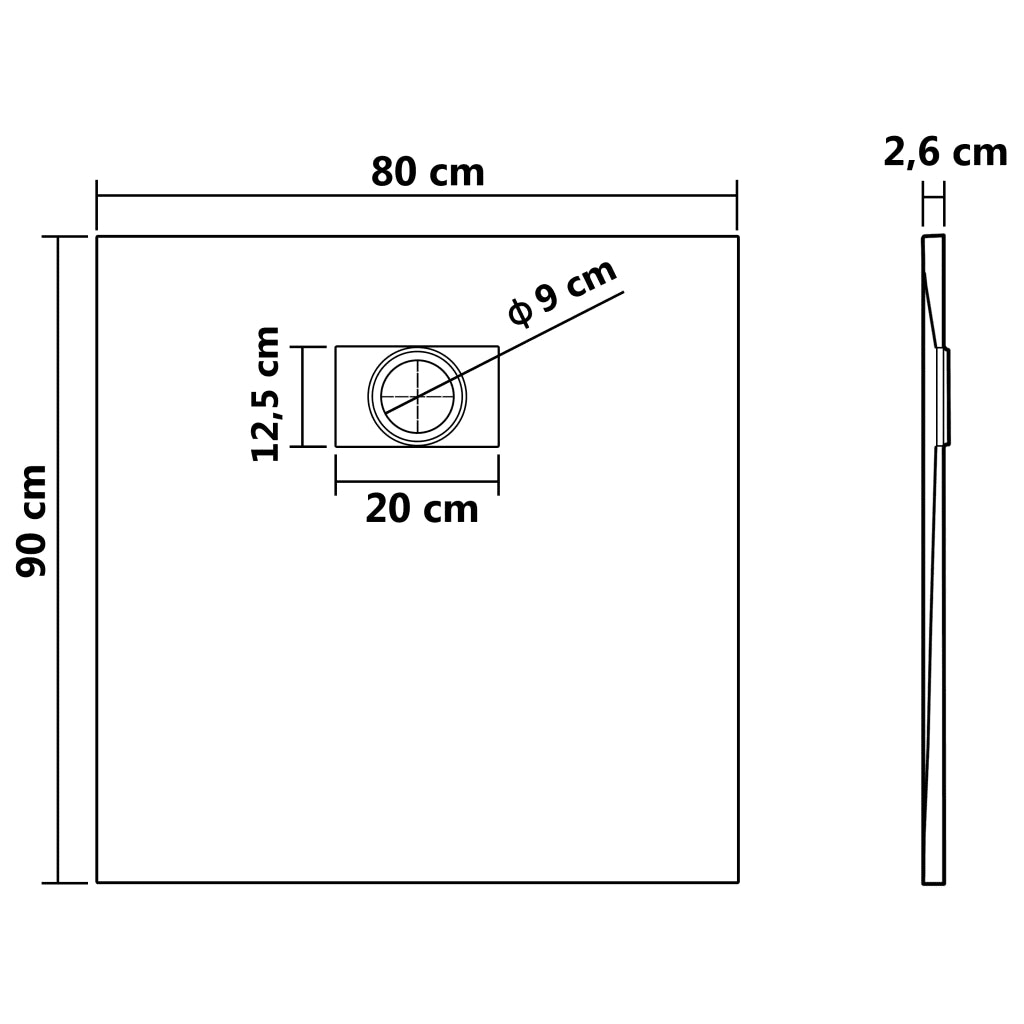 Piatto Doccia in SMC Marrone 90x80 cm CFW6357363