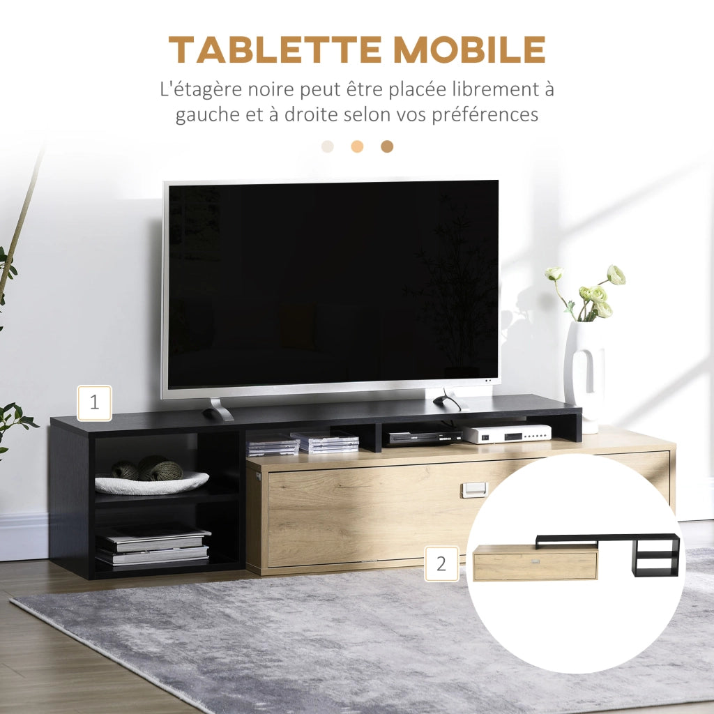 Mobile TV fino a 65 pollici con ripiano ¨C Xylo ¨C Porta basculante grigio cemento