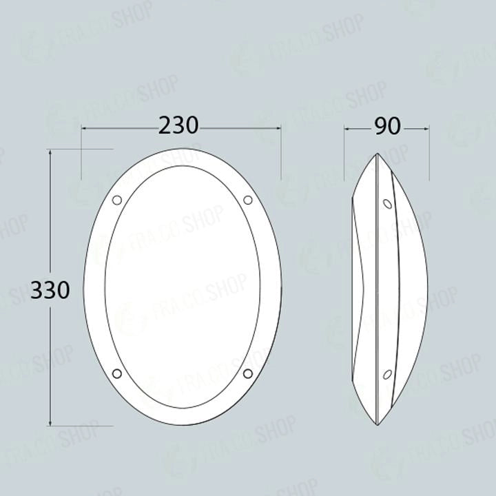 Fumagalli Maddi Plafoniera Bianca ovale E27 con cover ad anello