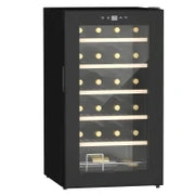 Cantinetta Vino Frigo per 24 Bottiglie, Capacità 65L, Controllo Temperatura e Ripiani Estraibili, Nero