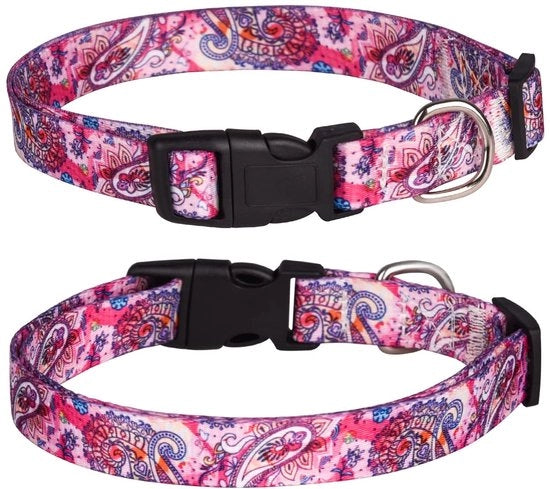Collare per cane morbido regolabile - collare per cane fiori - collare per cane sostenibile - collare per cane medio/grande - adatto per cani con collo misura 38-61 cm