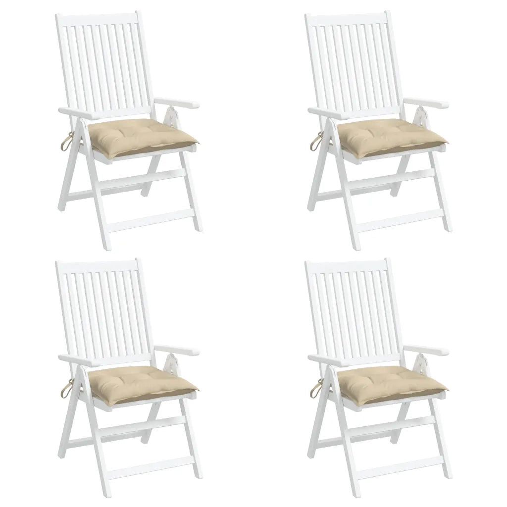 Cuscini per Sedia 4 pz Beige 40x40x7 cm in Tessuto Oxford 361460