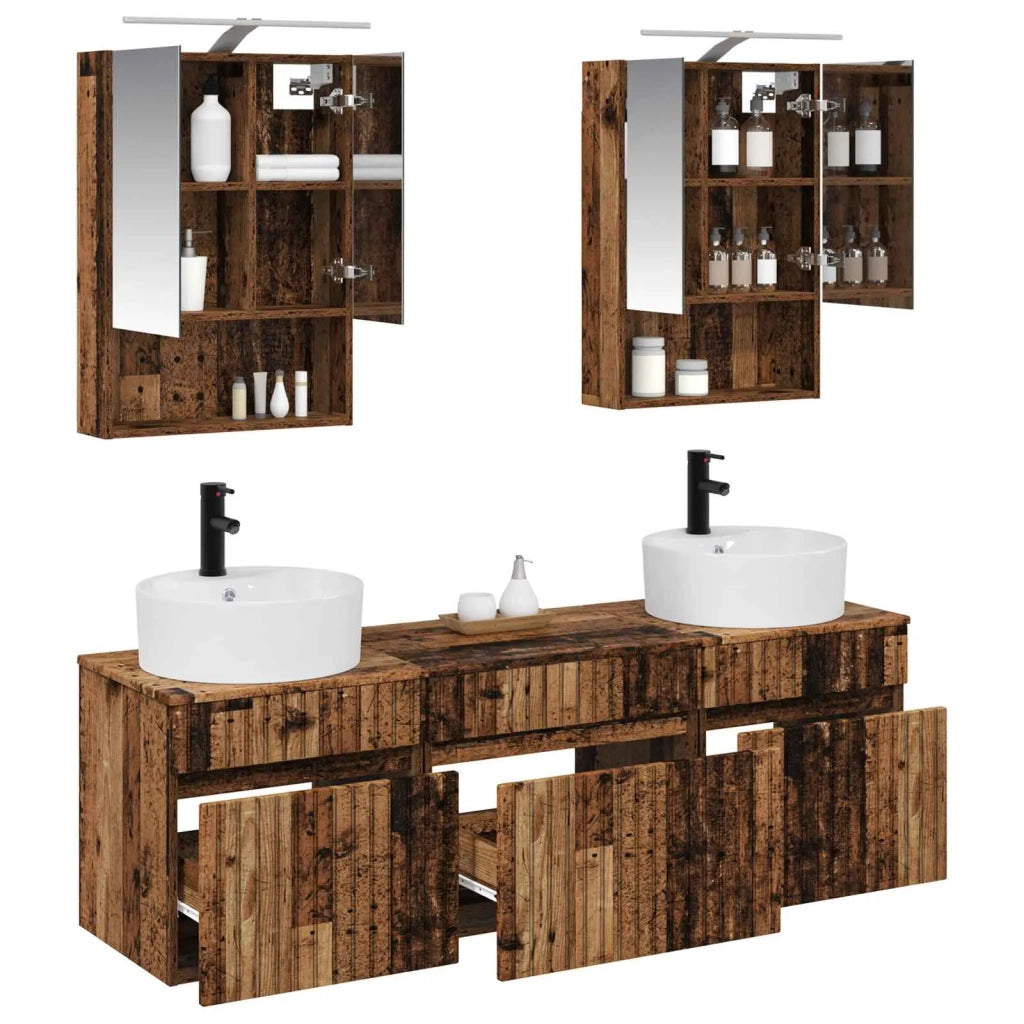 Set di Armadi da Bagno 5 pcs Legno antico Legno ingegnerizzato 3406605