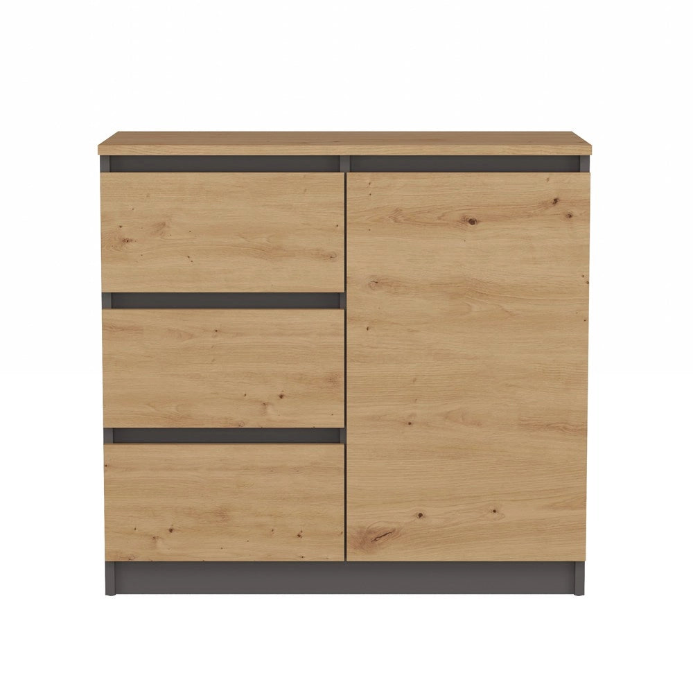 Cassettiera MALWA 1d3s/BA antracite rovere artisan per camera e soggiorno