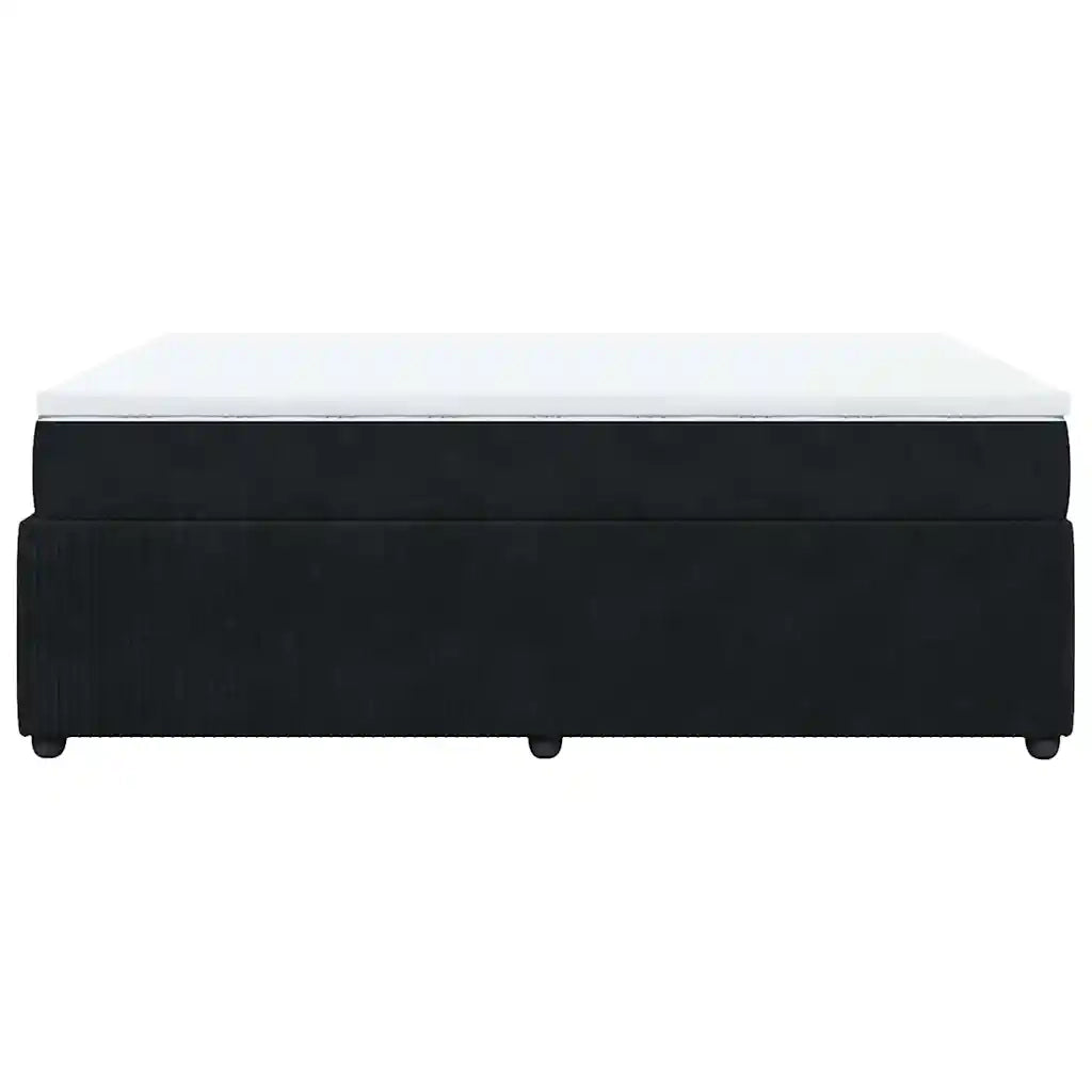 vidaXL Giroletto a Molle con Materasso Nero 140x200 cm in Velluto