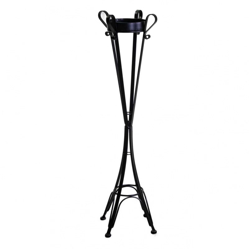 Posacenere a stelo metallo nero cm 34x34h116 da esterno