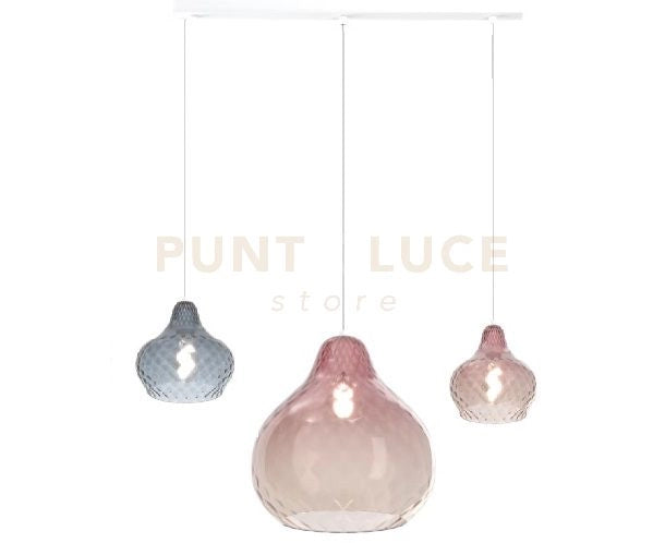SOSPENSIONE BIANCO 3 LUCI RETTANGOLARE VETRI (1 X PICCOLO RU + 1 X PICCOLO ZA + 1 X GRANDE RU) 1191BI-S3 RMIX-ZR