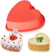 Muffiniera a forma di cuore in silicone per torte da forno da 25cm