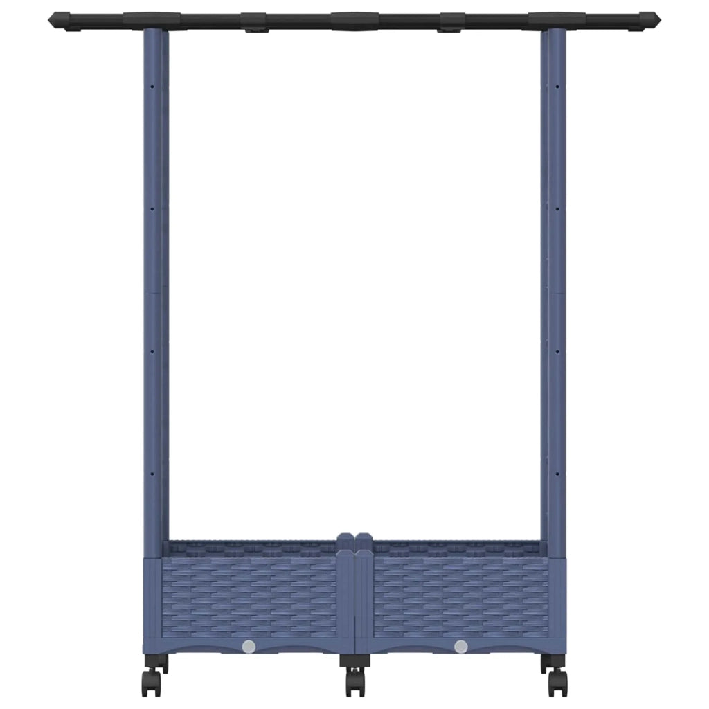 Letto Rialzato con Griglia e Tetto Grigio 122,5 x 40 x 127 cm 3423027