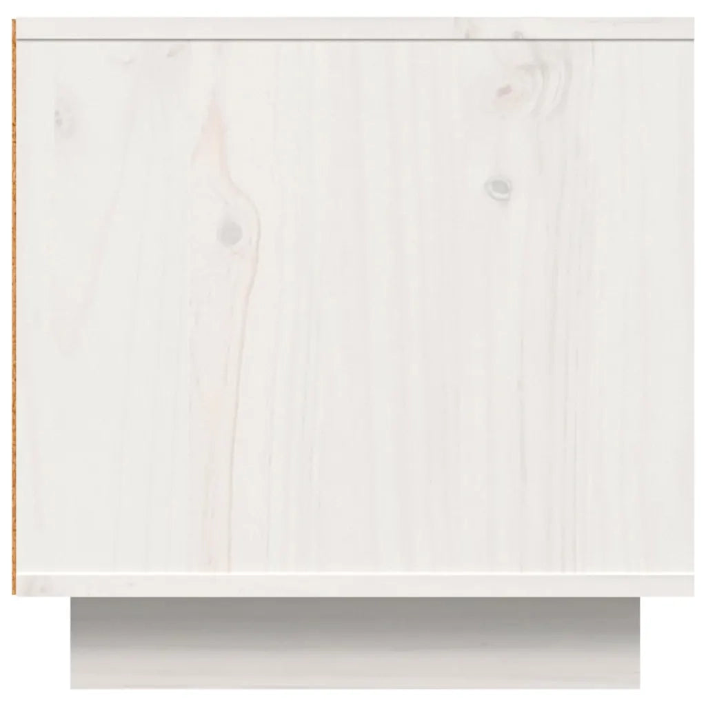 Mobile Porta TV Bianco 140x40x40 cm in Legno Massello di Pino 814460