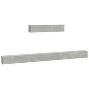 Set di mobili da 6 pezzi tra cui armadio credenza mobile TV televisore per soggiorno camera da letto salotto legno ingegnerizzato grigio 02_0025039
