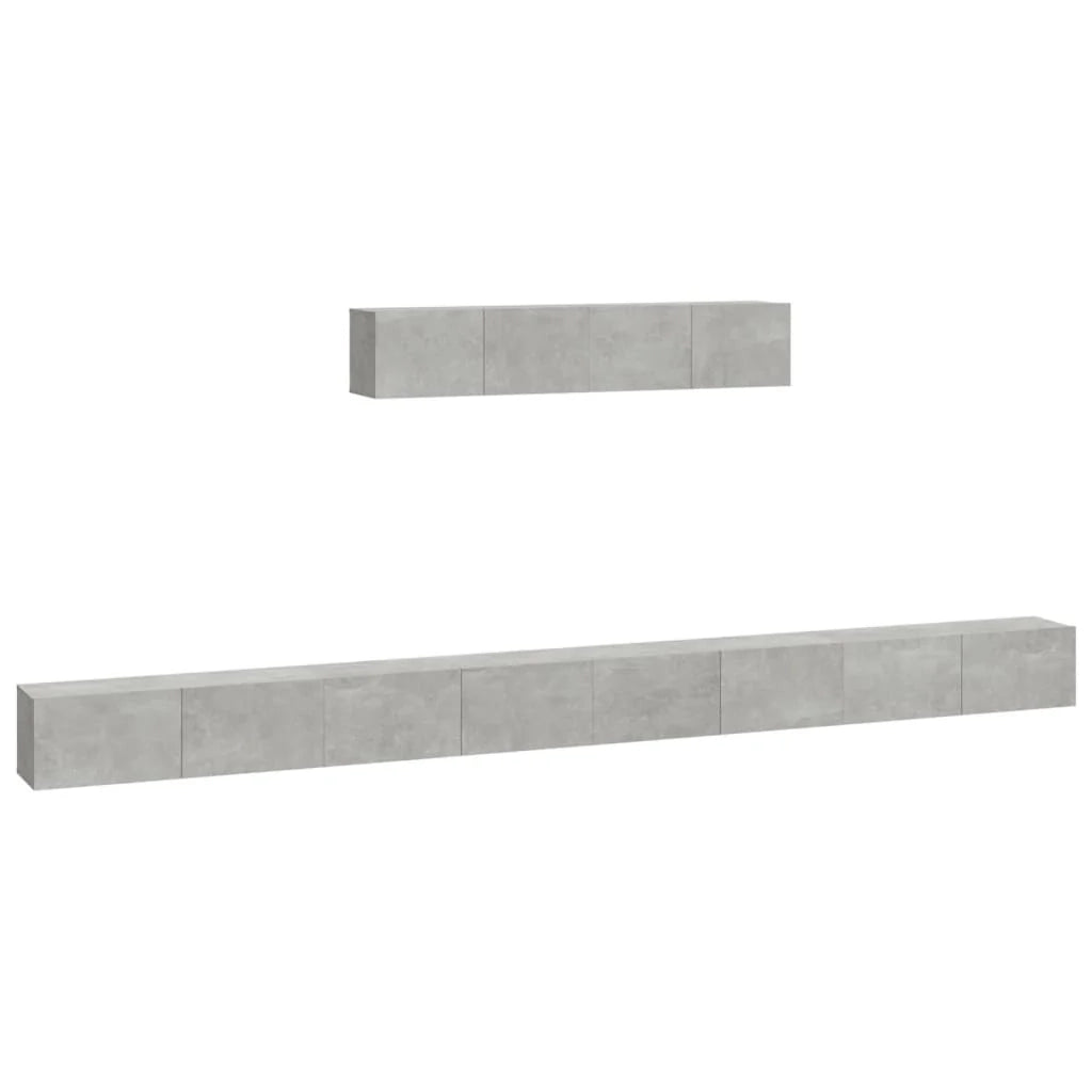 Set di mobili da 6 pezzi tra cui armadio credenza mobile TV televisore per soggiorno camera da letto salotto legno ingegnerizzato grigio 02_0025039