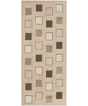 Tappeto moderno SQUARE TORTORA geometrico a quadri, passatoia cucina multiuso lavabile in lavatrice e anti-scivolo cm.55x280