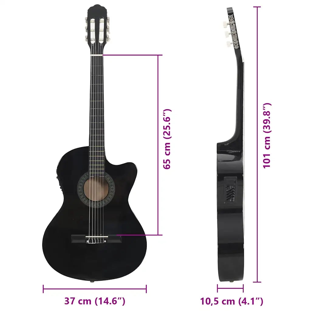 Chitarra Classica Western con Equalizzatore e 6 Corde Nera CFW9234889