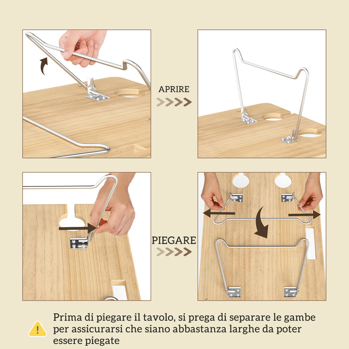 Cesta Valigetta da Pic Nic per 4 Persone 21 Pezzi in Vimini Marrone Chiaro
