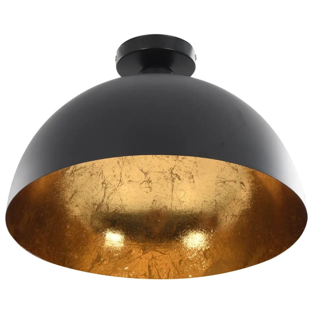 Lampadari 2 pz Nero e Oro Semi-Sferici E27 CFW2393504