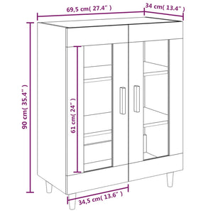 Credenza Grigio Cemento 69,5x34x90 cm in Legno Multistrato cod mxl 5799