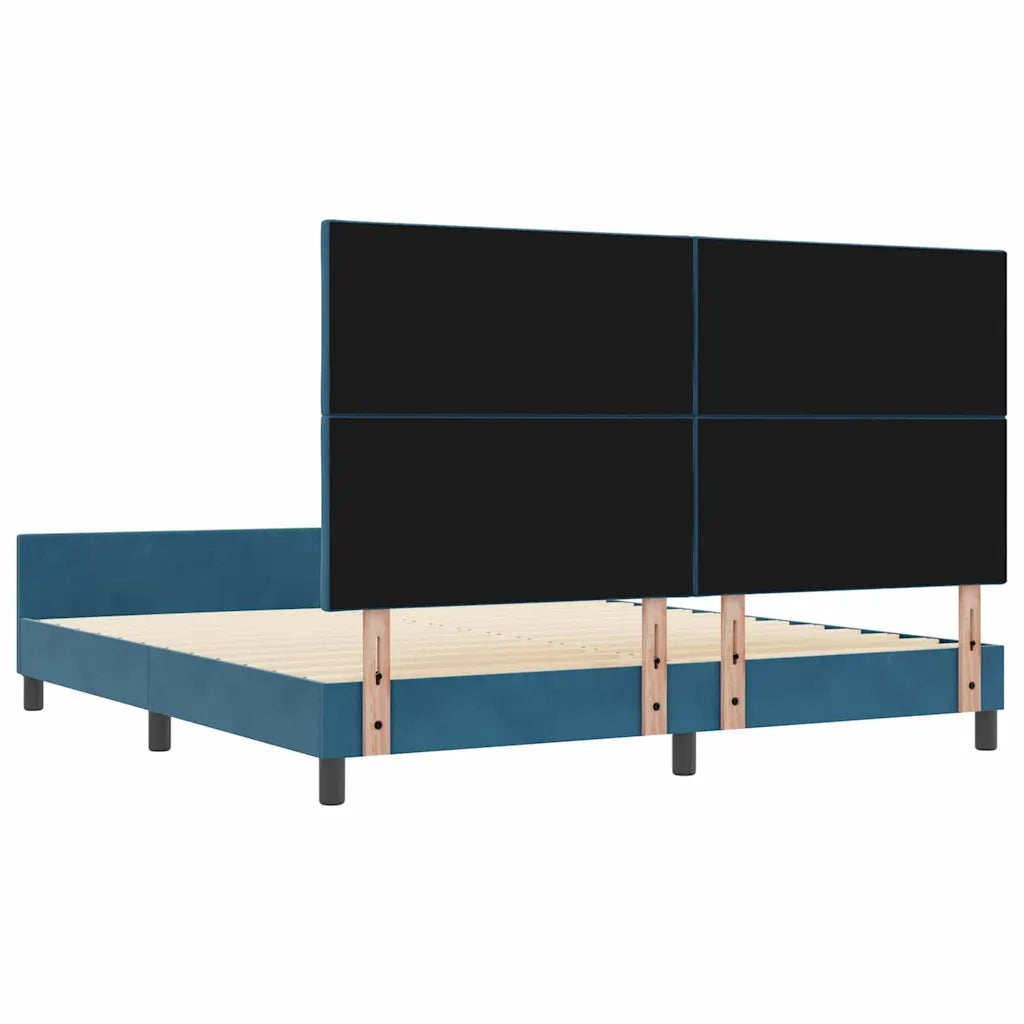 Letto a molle con testiera Blu Scuro 180 x 200 cm Velluto 3345027