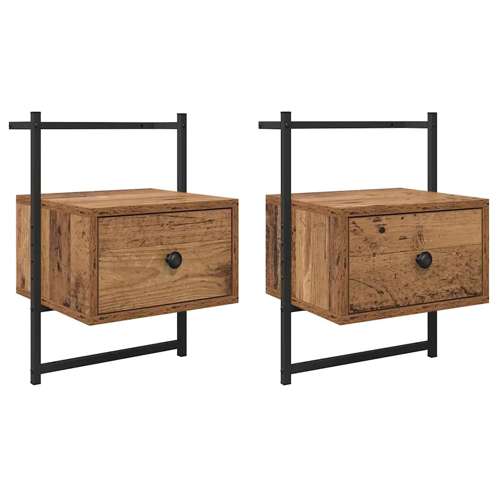 Armadio da Notte 2 pcs Legno vecchio 35 x 30 x 51 cm