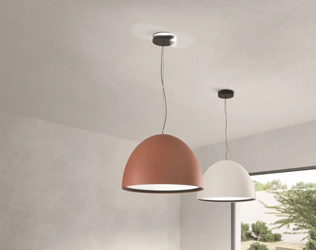 SOSPENSIONE CUPOLA 1 LUCE A LED 50W 3000K 4691LM D.60 TERRA IN ALLUMINIO VERNICIATO