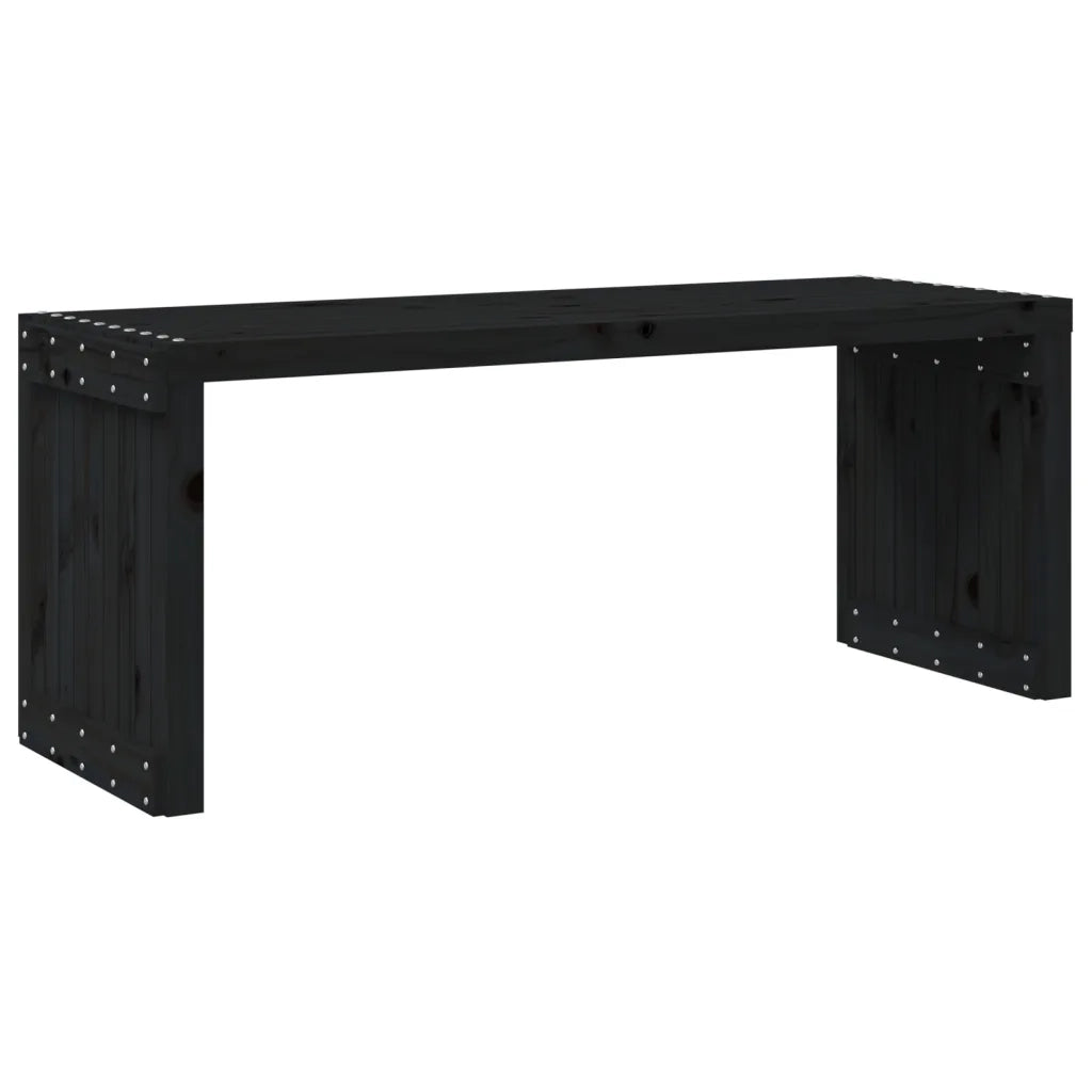 Panca Giardino Estensibile Nera 212,5x40,5x45cm Massello Pino 832527