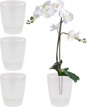 Set di vasi autoirriganti per orchidee - 4 pezzi - diametro 12 cm - trasparente - 13 litri