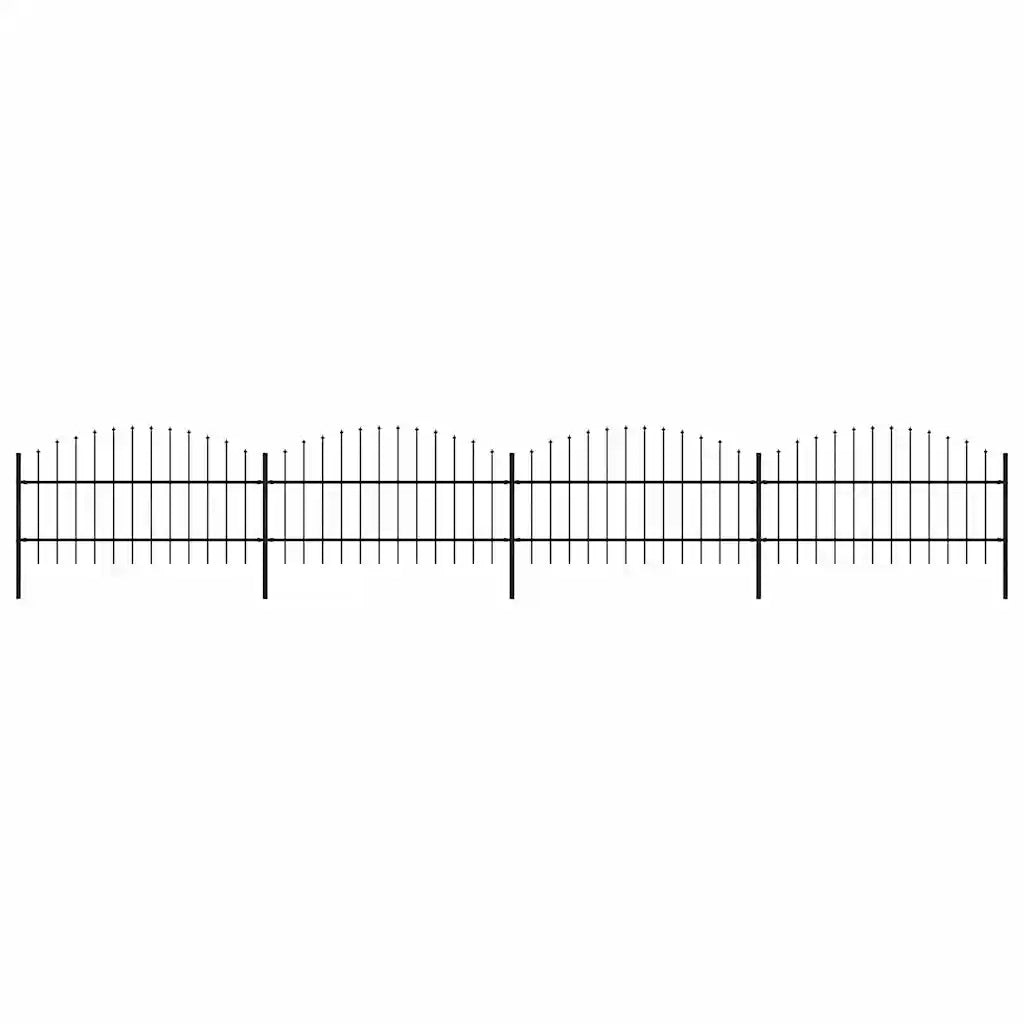 Recinzione da Giardino con Punta a Lancia in Acciaio 671x100 cm Nero 277715