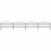 Recinzione da Giardino con Punta a Lancia in Acciaio 671x100 cm Nero 277715
