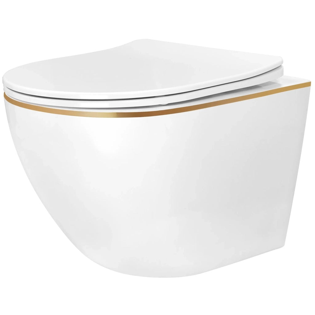 Vaso Wc Sospeso Rea Carlo Mini Tornado Nf Gold Edge