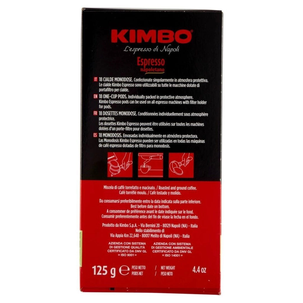 Kimbo espresso napoletano caffe' in cialde multipack 12 confezioni da 18 cialde ciascuna