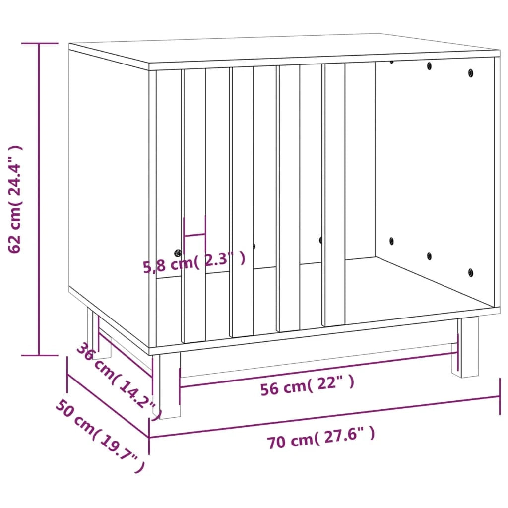 Cuccia per cani 70 x 50 x 62 cm in legno massello di pino marrone 02_0043453
