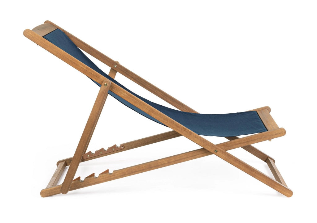 Set 4 Sedie Sdraio Reclinabile Pieghevole 60x106x88h cm in Legno Relax Noemi Blu