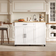 CARRELLO ISOLA DA CUCINA Pieghevole 130x70x93 cm MDF Bianco