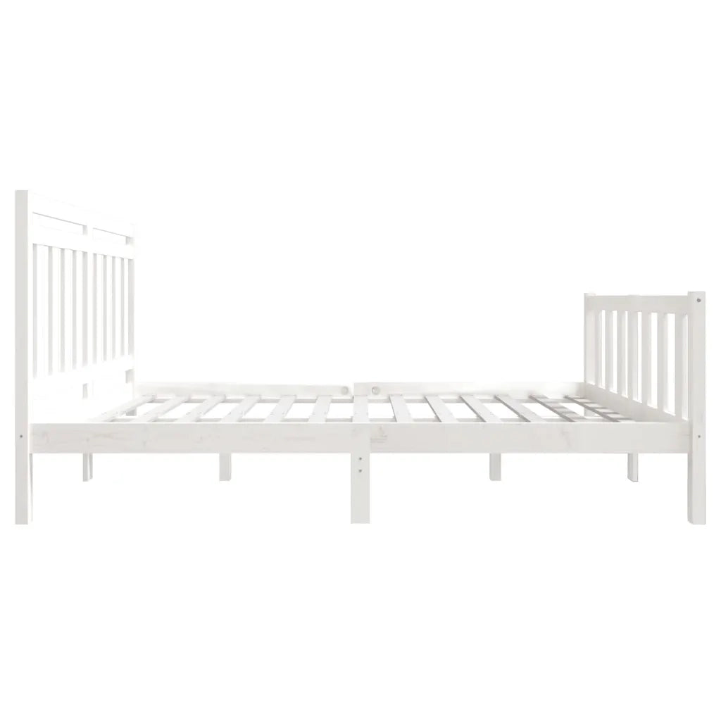 Giroletto-Struttura Letto Bianco in Legno Massello 140x190 cm 565117