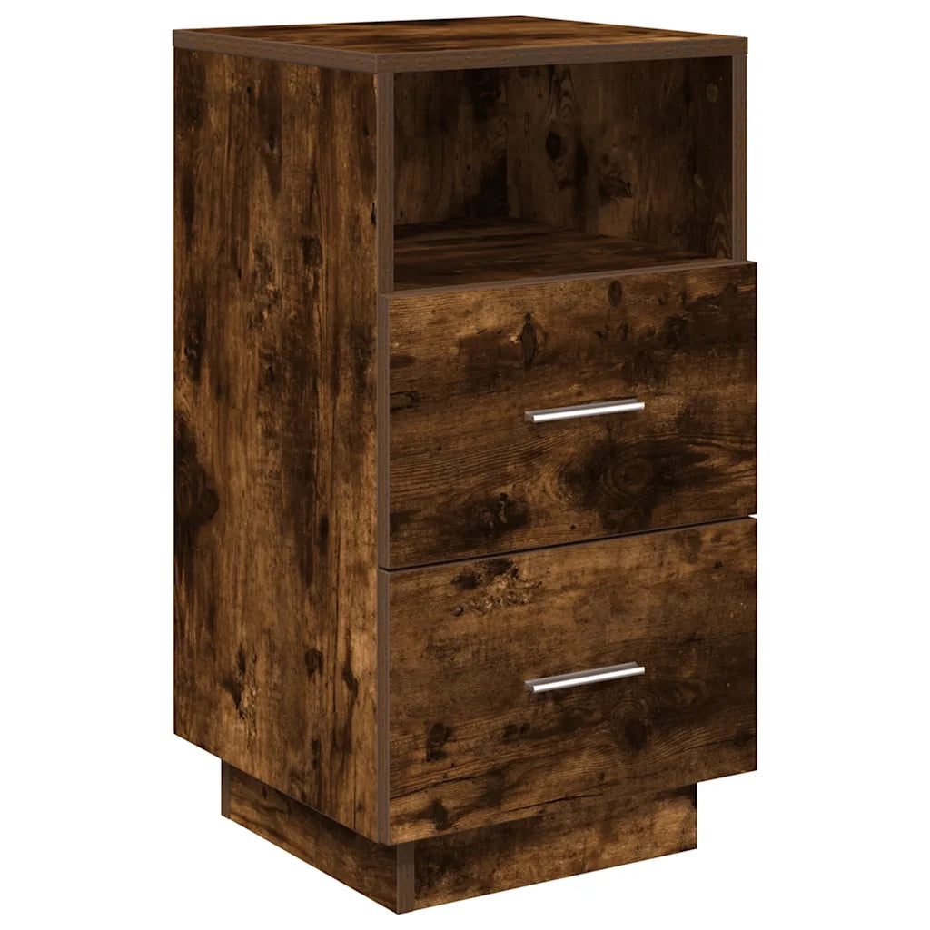 Comodino con 2 Cassetti Rovere Fumo 36x36x68 cm 858586