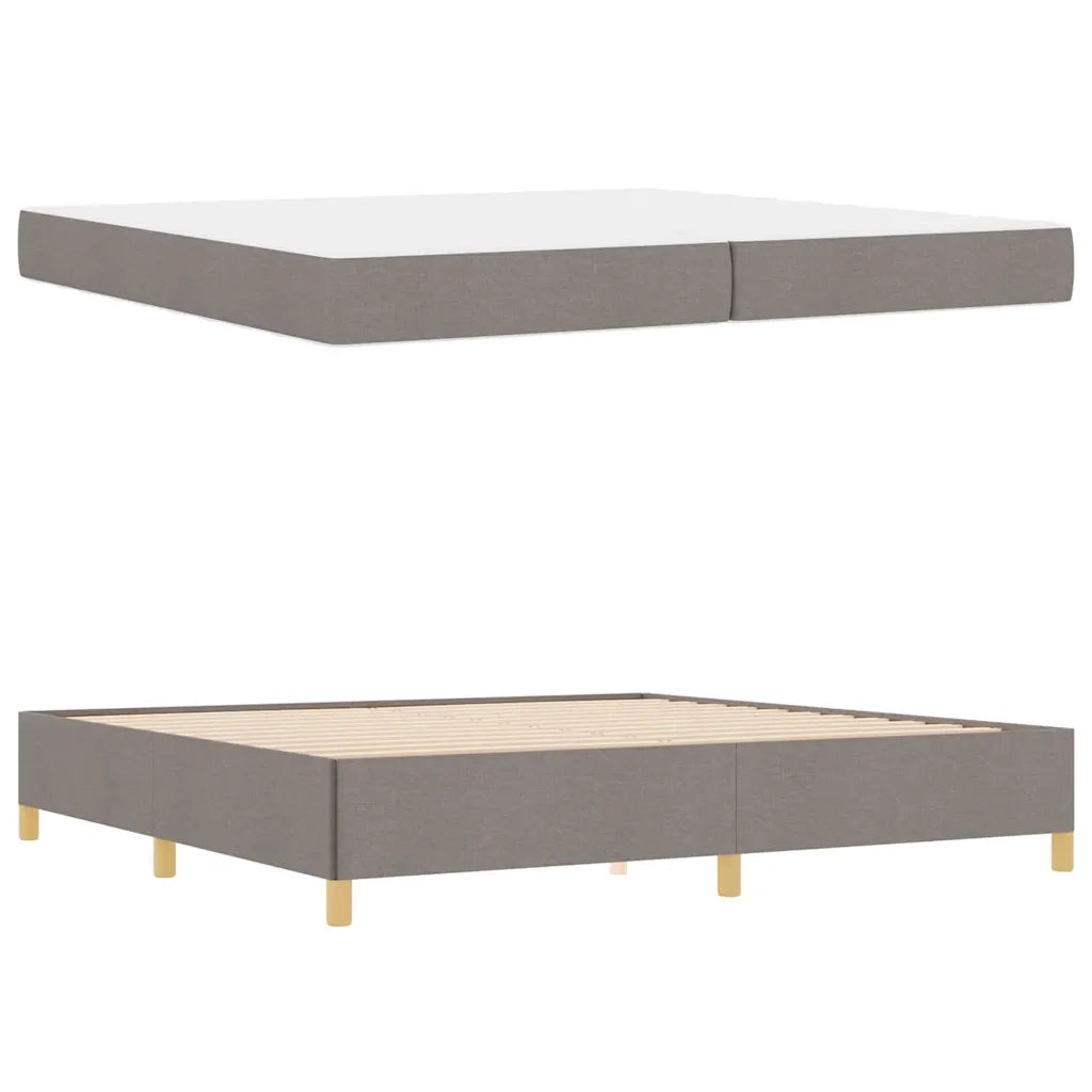 vidaXL Letto a molle con materasso Taupe e bianco 200 x 200 cm Tessuto