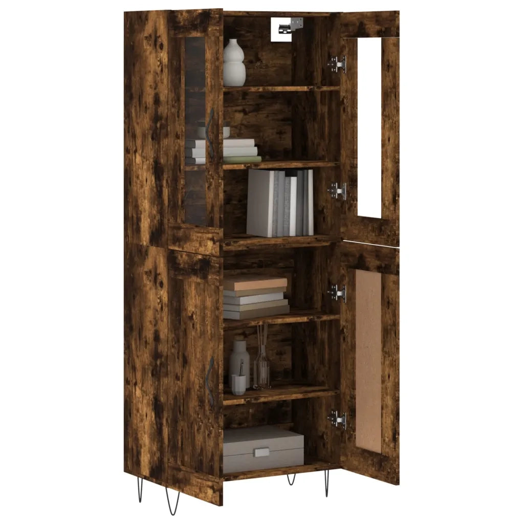Credenza Rovere Fumo  69,5x34x180 cm in Legno Multistrato 3198374