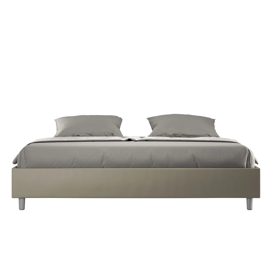 BS COM Letto senza rete imbottito 180x200 similpelle cappuccino