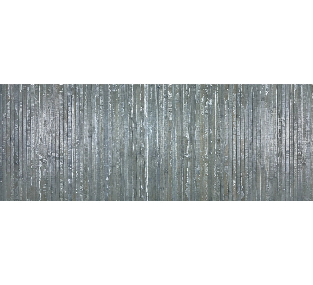 Tappeto Passatoia In Vero Bamboo Tappeto Cucina Ingresso In Legno Antiscivolo Aderente Lavabile E Antimacchia Tagliabile  - Grigio - 50x350 cm