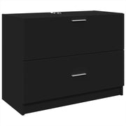 Mobiletto sottolavello moderno per riporre oggetti 78 x 37 x 59 cm legno composito nero 02_0049536