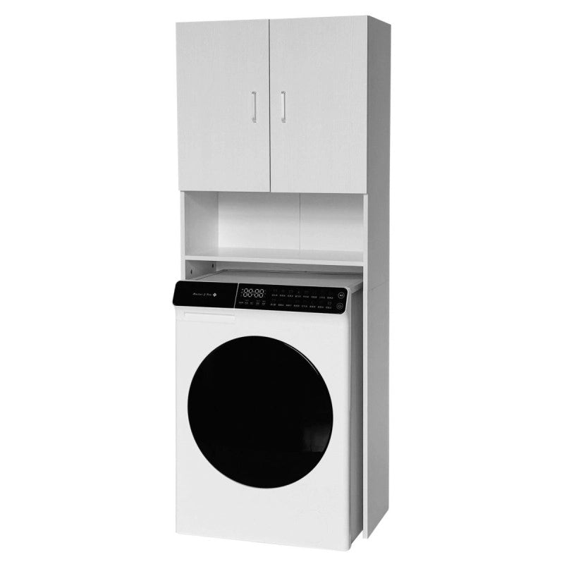 Mobile Per Lavatrice Bianco Legno Dover Dimensione 65x31,5x170cm