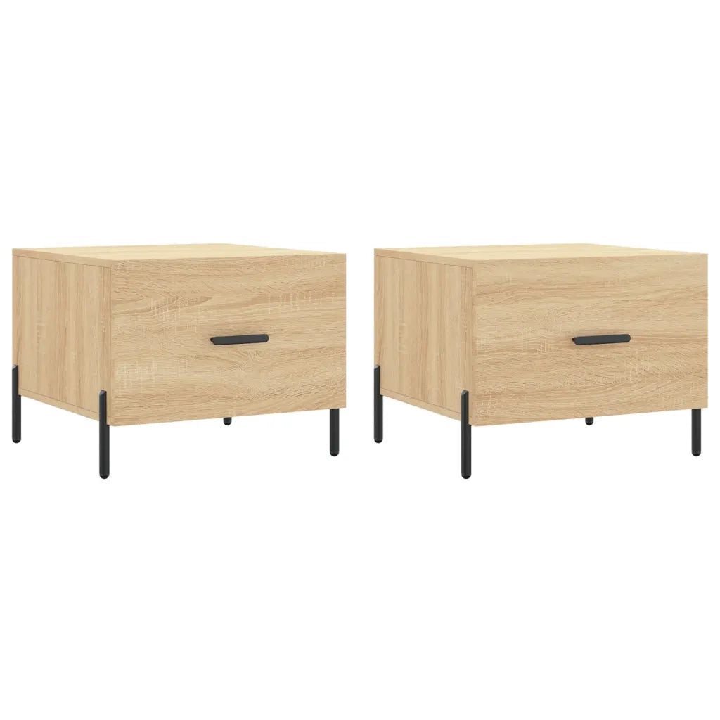 2 pz Tavolini salotto | Tavolino da caff¨¨ | Tavolino da Soggiorno Rovere Sonoma 50x50x40cm Legno Multistrato