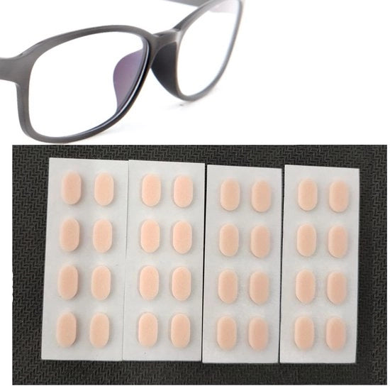 Accessori per occhiali - Pads antislip - Schiuma morbida - Antiscivolo per occhiali - Beige - Autoadesivi - Per occhiali con difetto di visione - 16 pezzi