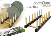 Portapiatti Portacoperchi da Cucina in Legno 28 x 11 x 9 cm