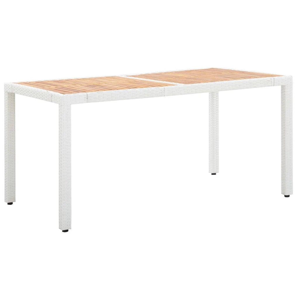 Set da Pranzo da Giardino 7 pz in Polyrattan Bianco 45981