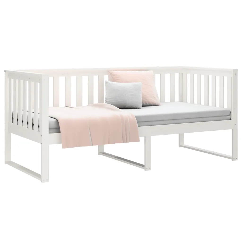 Dormeuse senza Materasso Bianca 90x200 cm Legno Massello Pino 820872